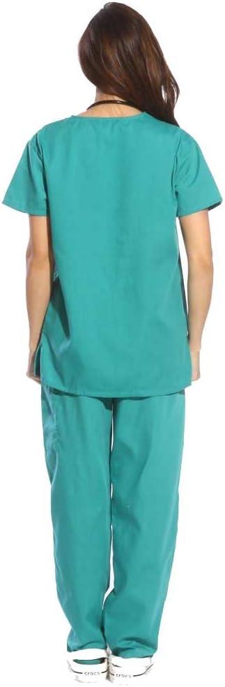 imageJust Love Womens Six Pocket Medical Scrubs Set VNeck with Cargo PantSurgical Green