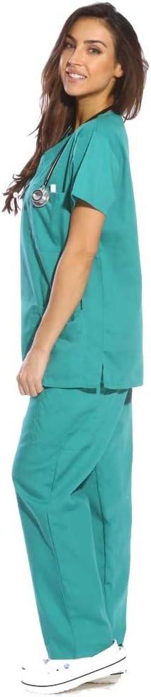 imageJust Love Womens Six Pocket Medical Scrubs Set VNeck with Cargo PantSurgical Green