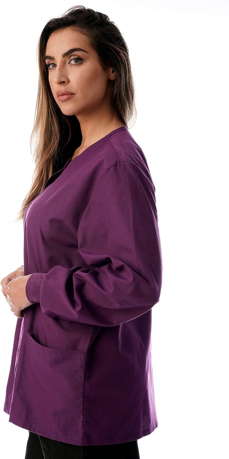imageJust Love Womens Solid Jacket Uniform CoatEggplant