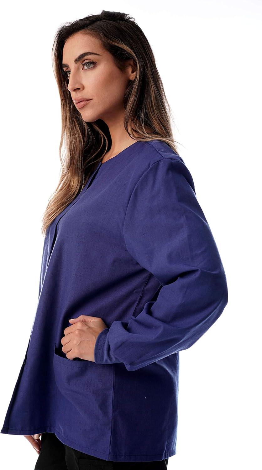 imageJust Love Womens Solid Jacket Uniform CoatGalaxy Blue