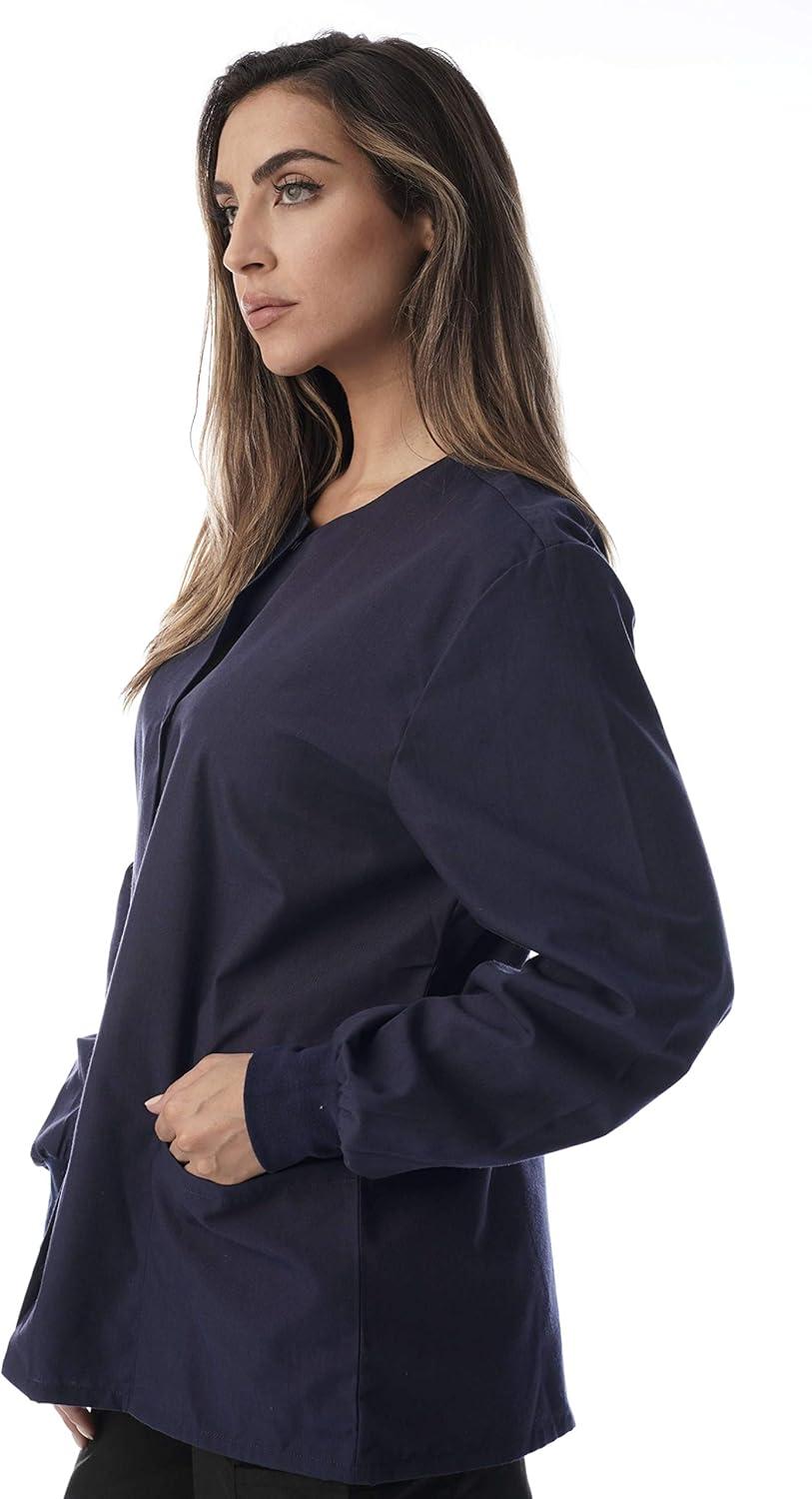 imageJust Love Womens Solid Jacket Uniform CoatNavy