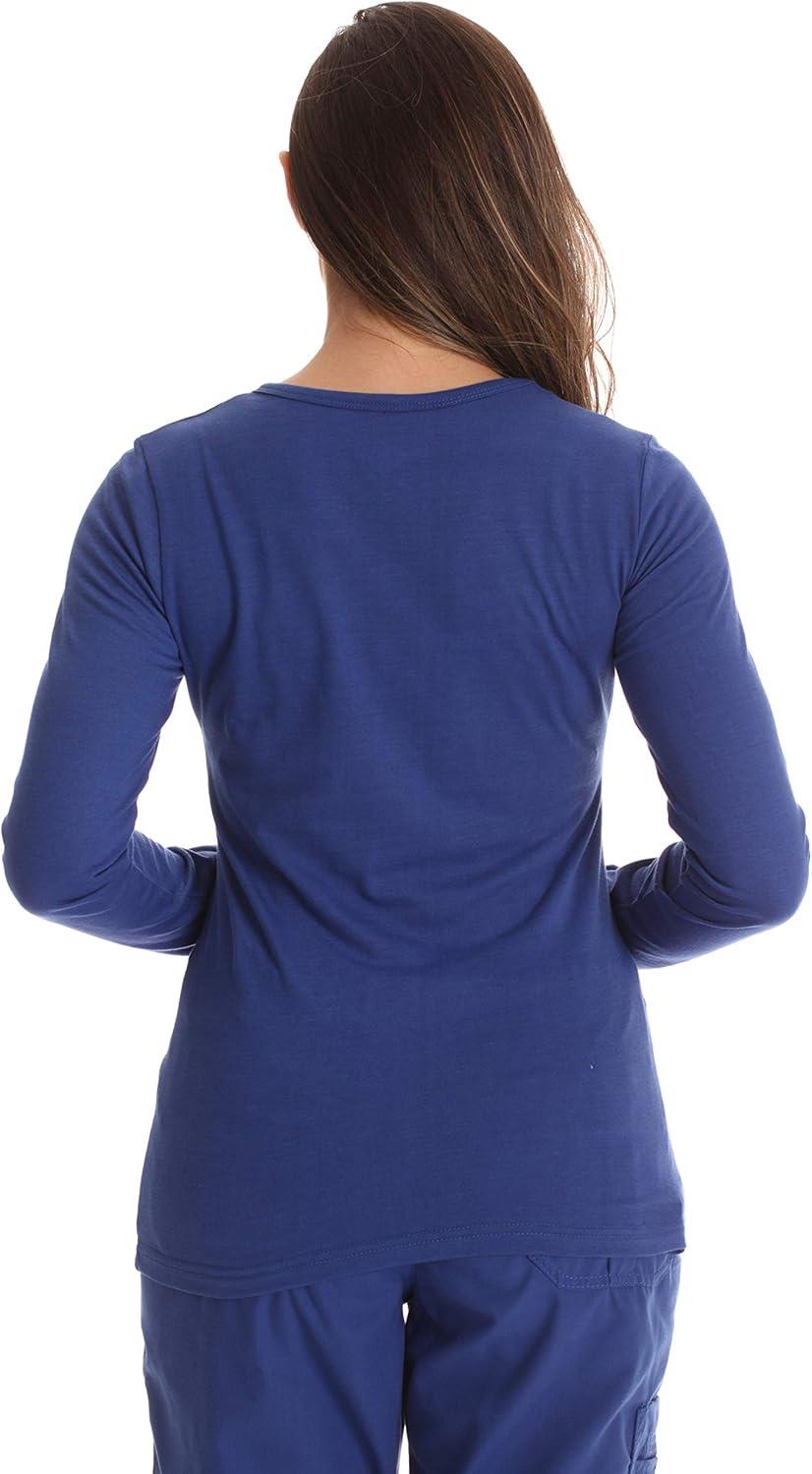 imageJust Love Womens Underscrub Long Sleeve TShirt Plain Undershirt TeeGalaxy Blue