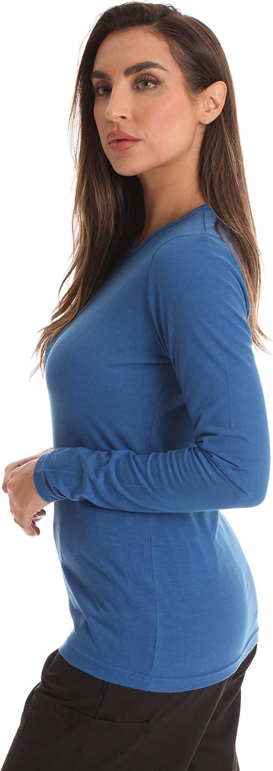 imageJust Love Womens Underscrub Long Sleeve TShirt Plain Undershirt TeeRoyal