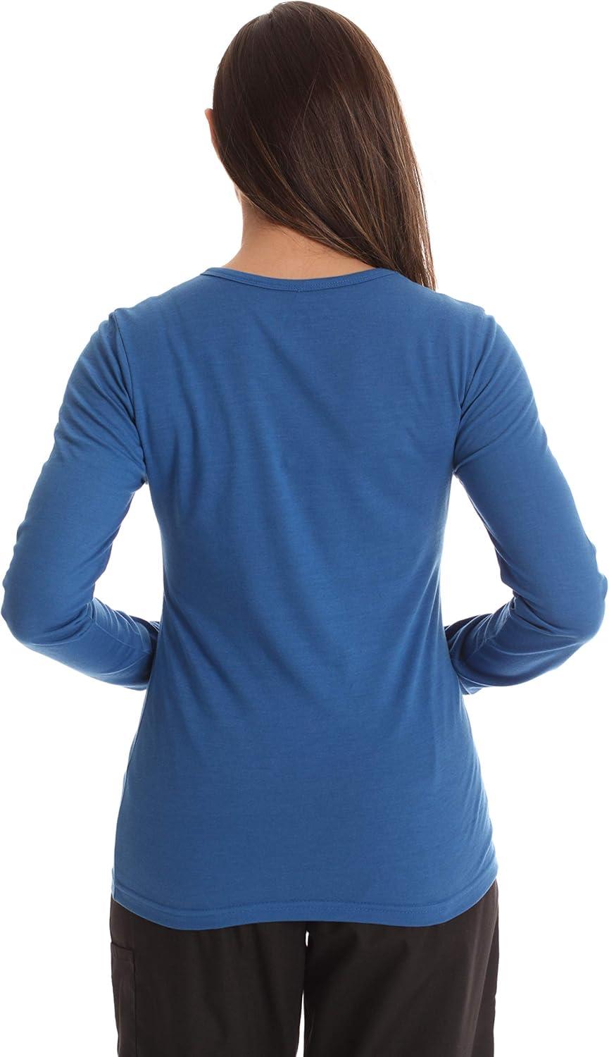 imageJust Love Womens Underscrub Long Sleeve TShirt Plain Undershirt TeeRoyal
