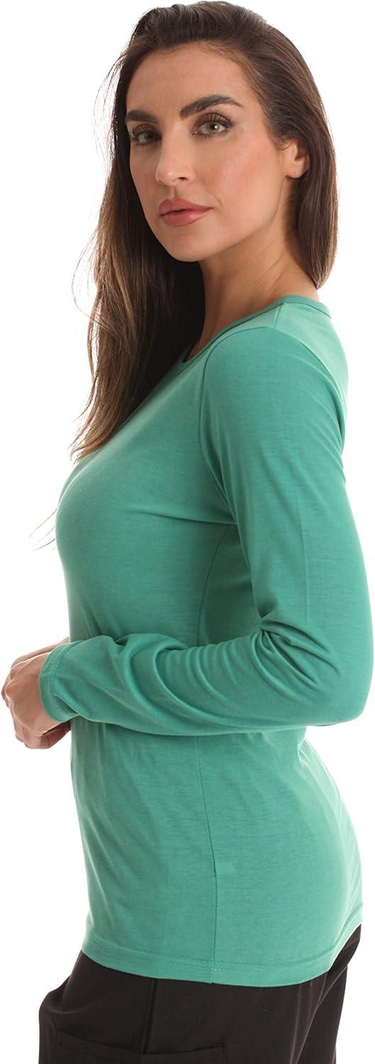 imageJust Love Womens Underscrub Long Sleeve TShirt Plain Undershirt TeeSurgical Green