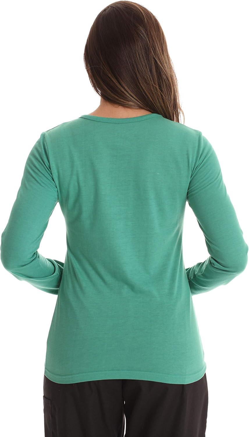 imageJust Love Womens Underscrub Long Sleeve TShirt Plain Undershirt TeeSurgical Green