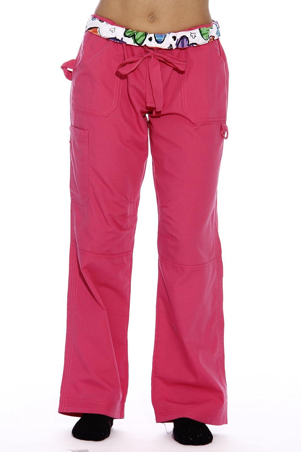 imageJust Love Womens Utility Solid Scrub PantsFuchsia Utility With Hearts