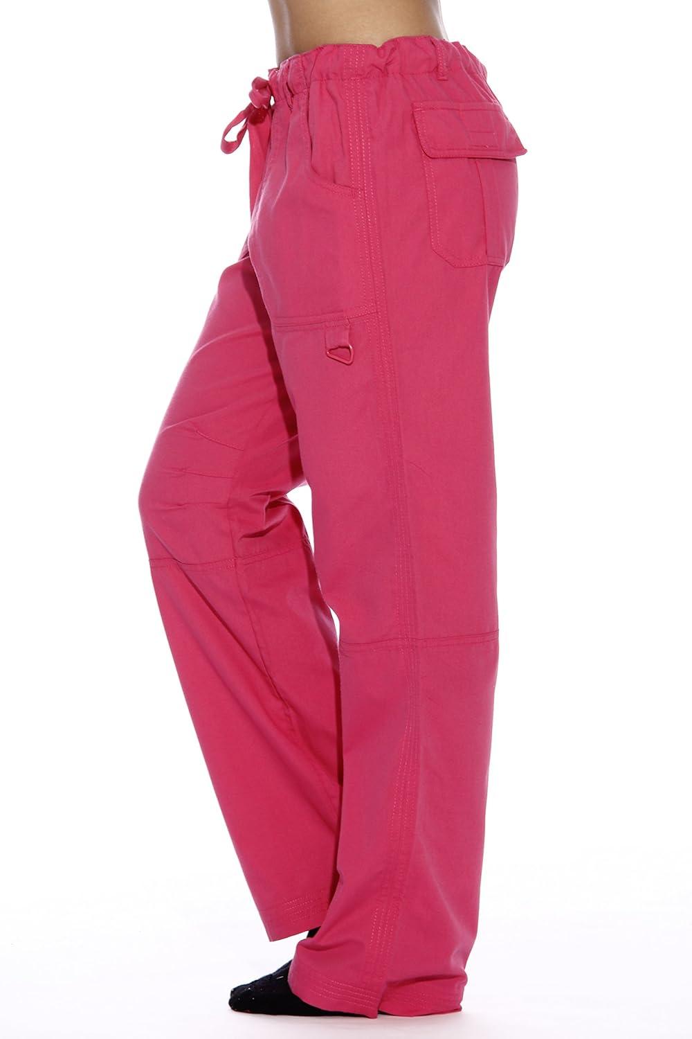 imageJust Love Womens Utility Solid Scrub PantsFuchsia Utility With Hearts