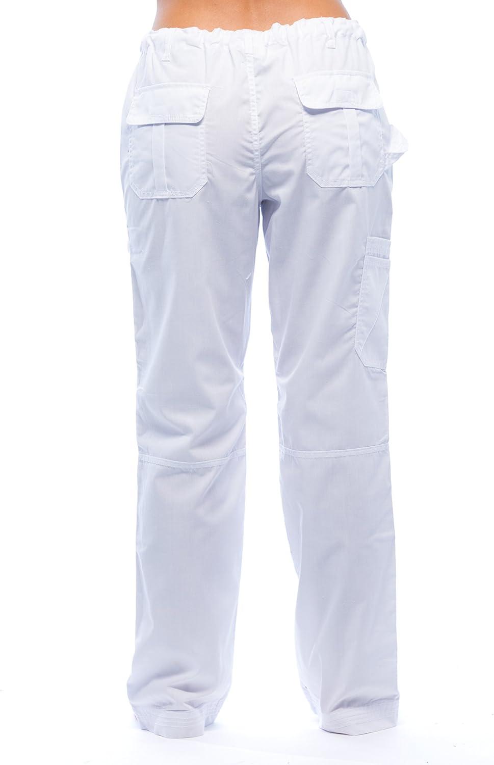 imageJust Love Womens Utility Solid Scrub PantsWhite Utility