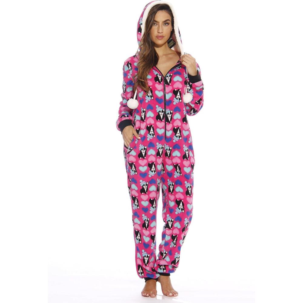 image6293S Just Love Adult Onesie Pajamas Luv Pug Small