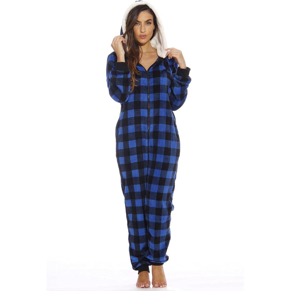 imageJust Love Adult Onesie PajamasRoyal Buffalo Plaid