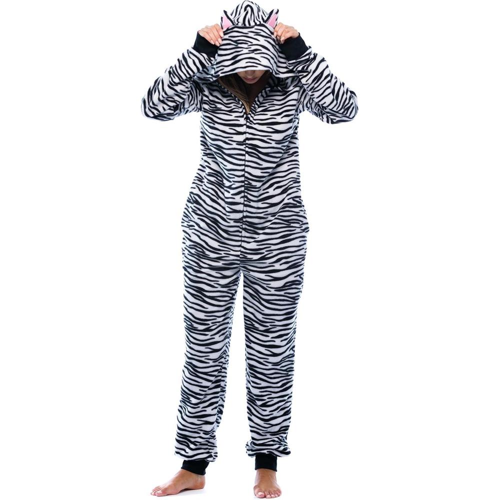imageJust Love Adult Onesie with Animal Prints PajamasWhite Tiger