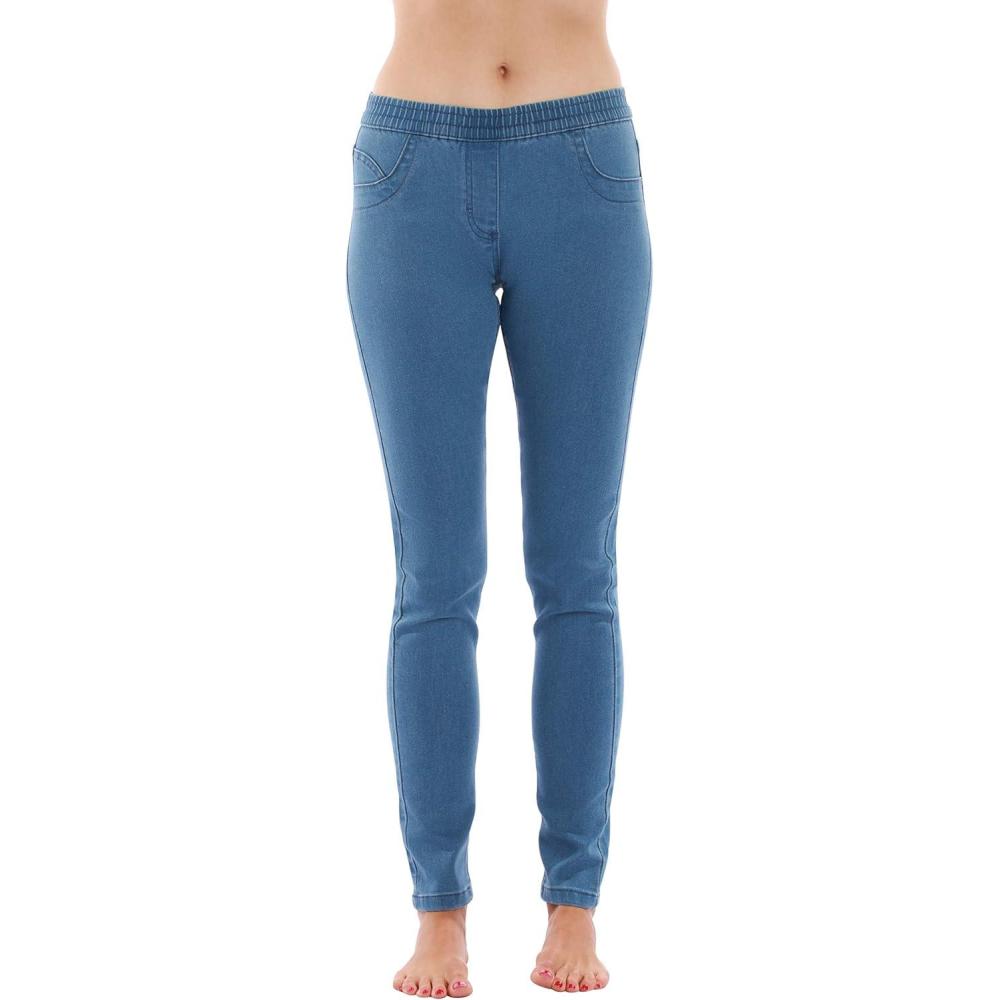 imageJust Love Denim Jeggings for Women with Pockets Comfortable Stretch Jeans LeggingsLight Blue Stretch