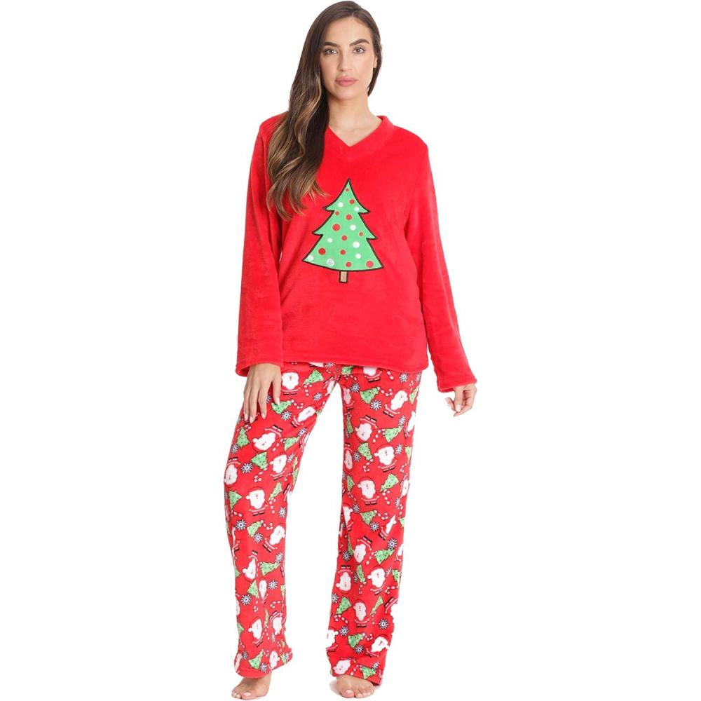 imageJust Love Plush Pajama Sets for WomenRed  Tossed Holiday