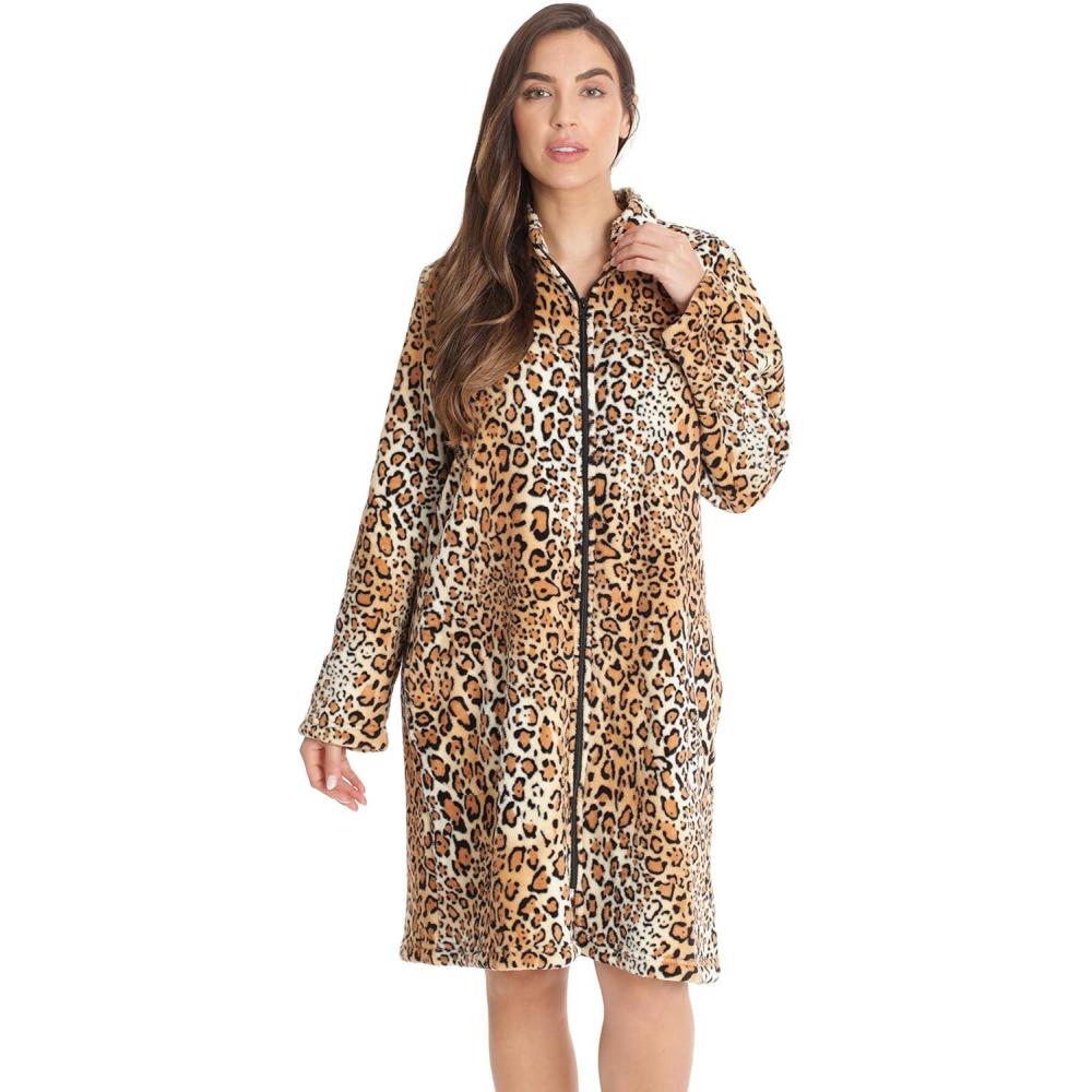 imageJust Love Plush Short Lounger RobeLeopard