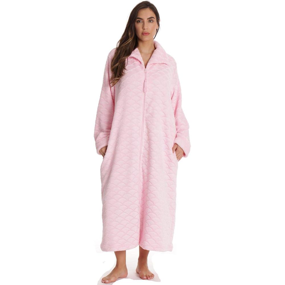 imageJust Love Plush Zipper Lounger Robe for WomenPink