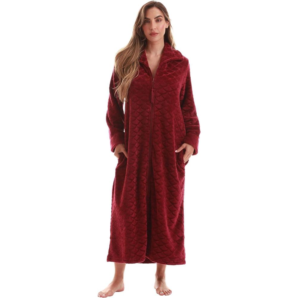 imageJust Love Plush Zipper Lounger Robe for WomenWine