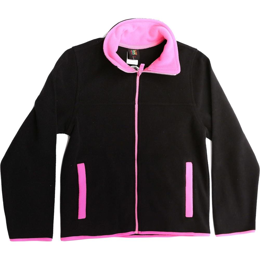 imageJust Love Polar Fleece Girls JacketBlack Fuchsia