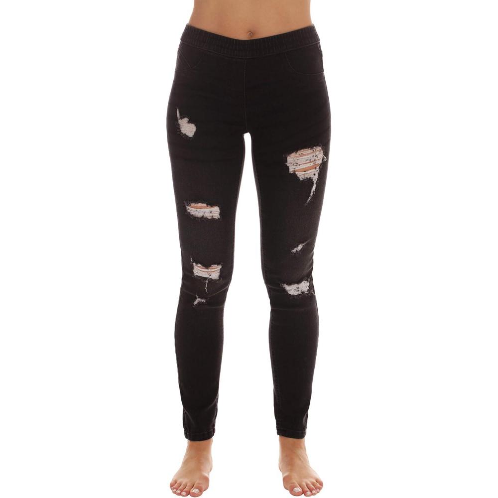 imageJust Love Ripped Denim Jeggings for Women Jeans LeggingsBlack Ripped Denim