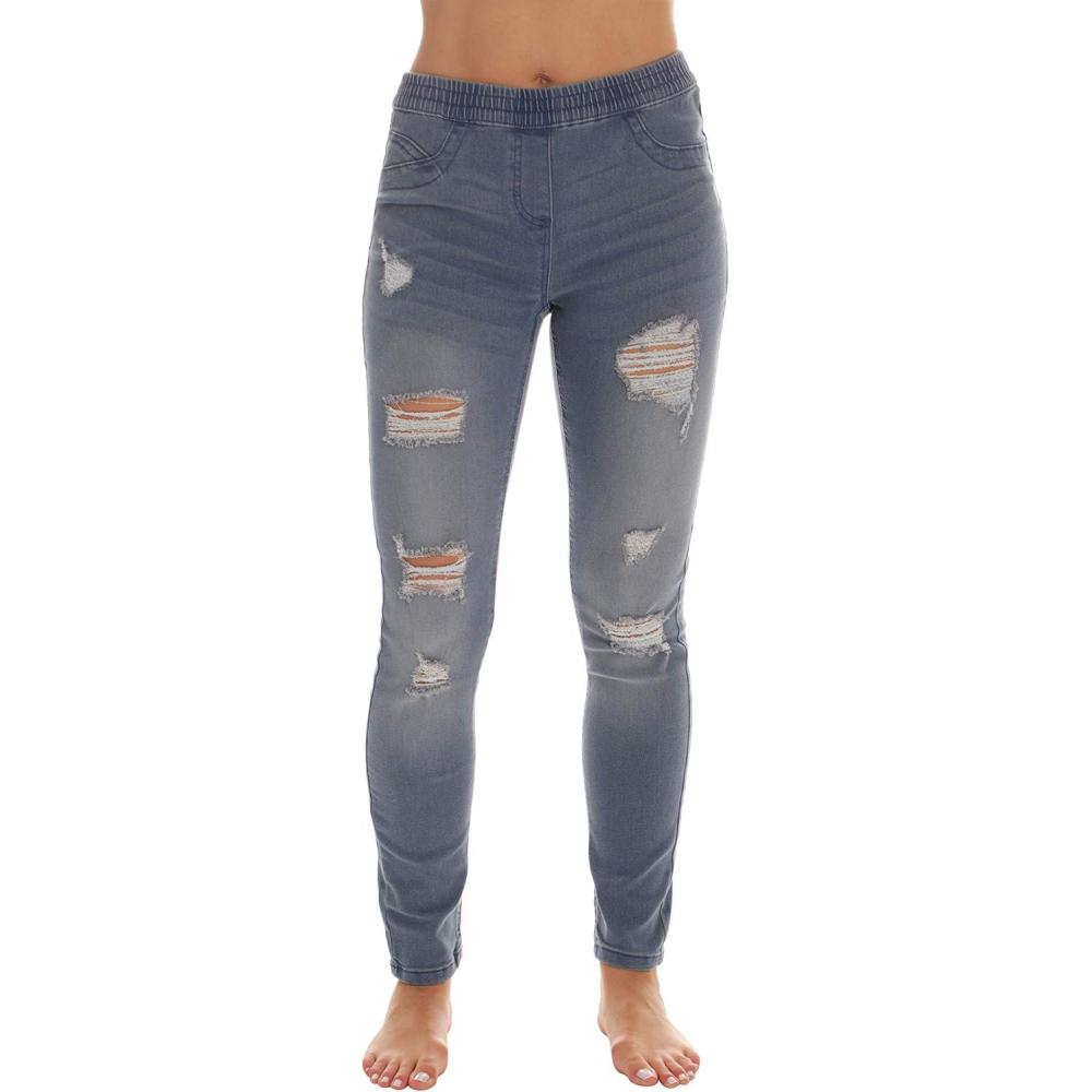 imageJust Love Ripped Denim Jeggings for Women Jeans LeggingsLight Ripped Denim
