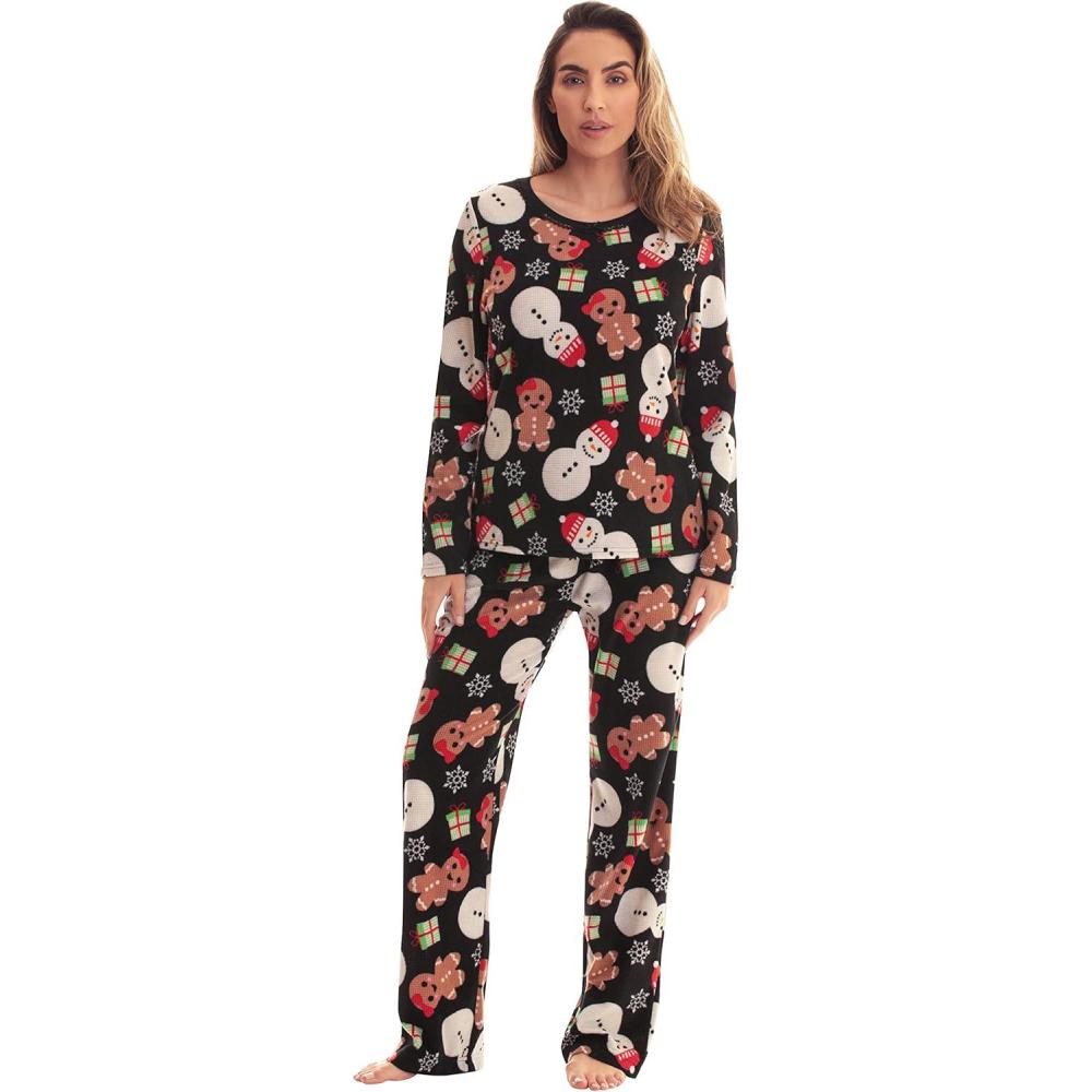 imageJust Love Thermal Fleece Pajamas for WomenBlack Holiday