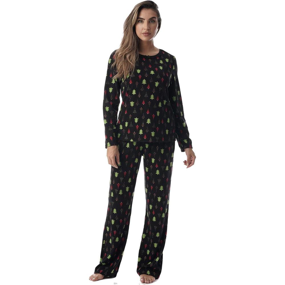 imageJust Love Thermal Fleece Pajamas for WomenFestive Trees
