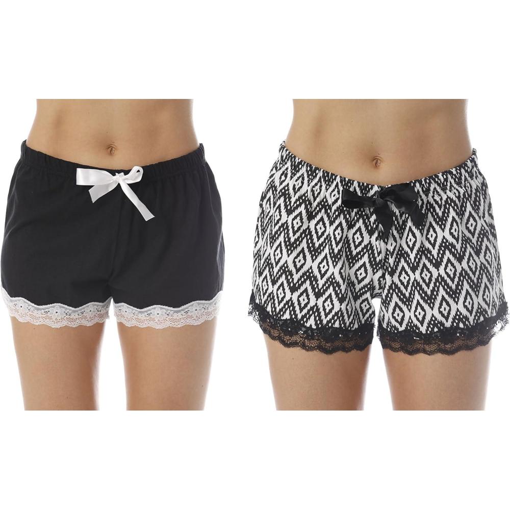 imageJust Love Womans ShortsBlack Ikat Chevron Pack of 2