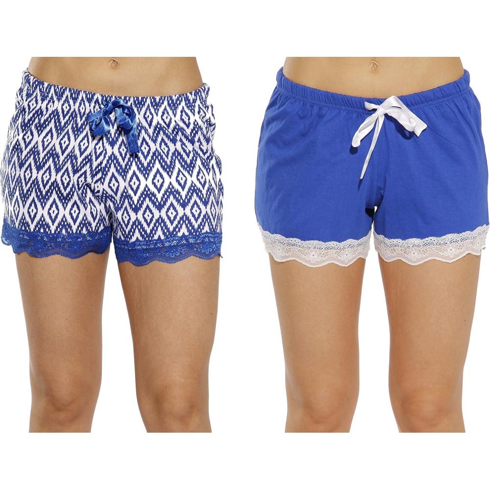 imageJust Love Womans ShortsNavy  Ikat Chevron Pack of 2