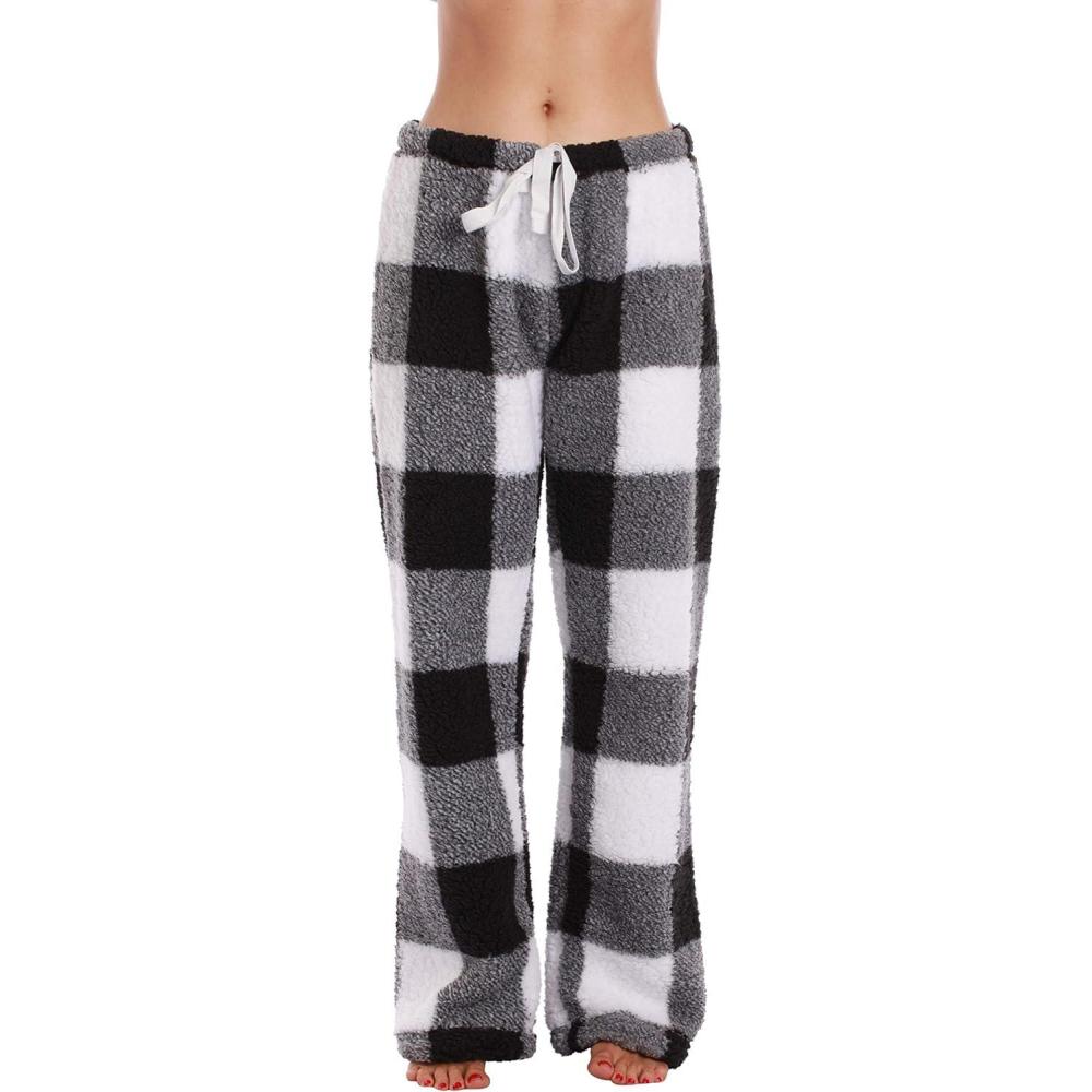 imageJust Love Womens Plush Pajama PantsBig Buffalo Plaid White