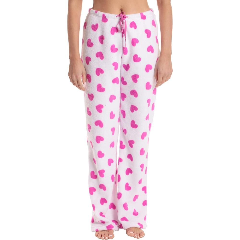 imageJust Love Womens Plush Pajama PantsHeart Fuchsia White