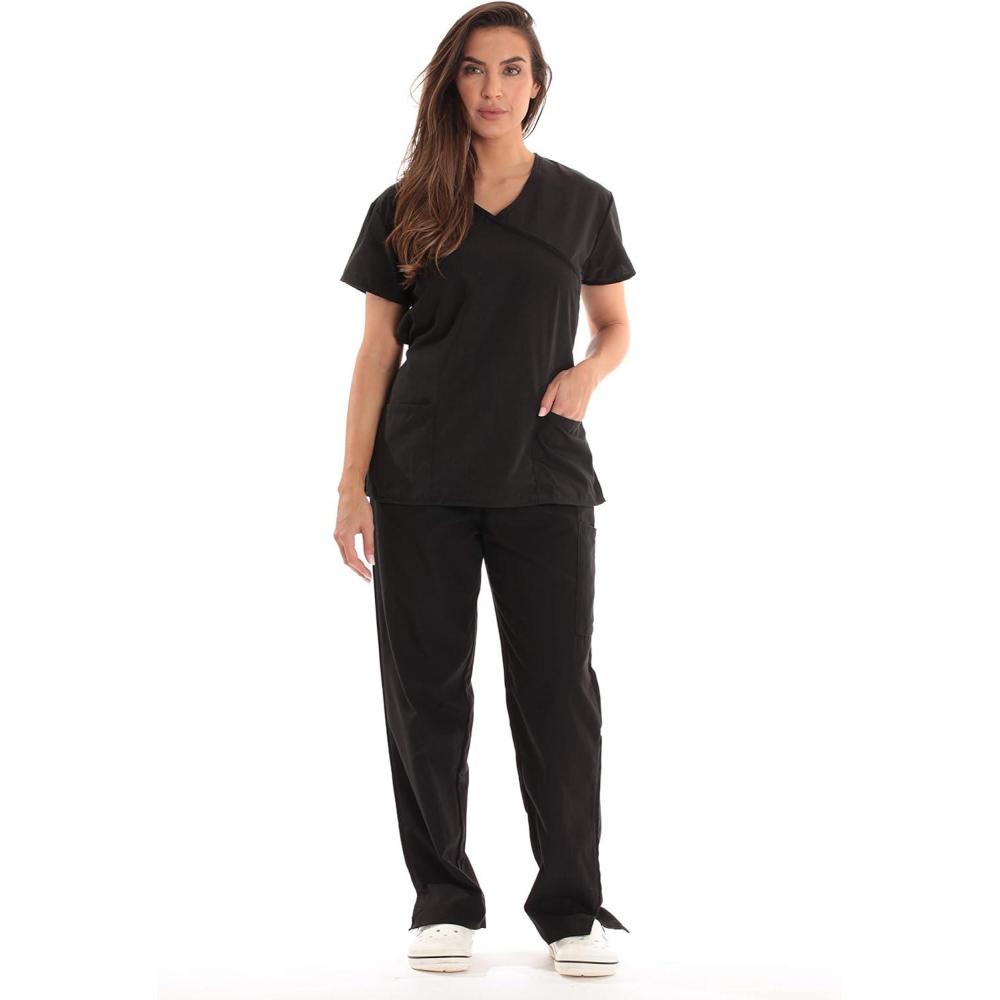 imageJust Love Womens Scrub SetsBlack With Black Trim