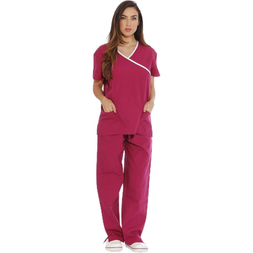 imageJust Love Womens Scrub SetsBurgundy With White Trim