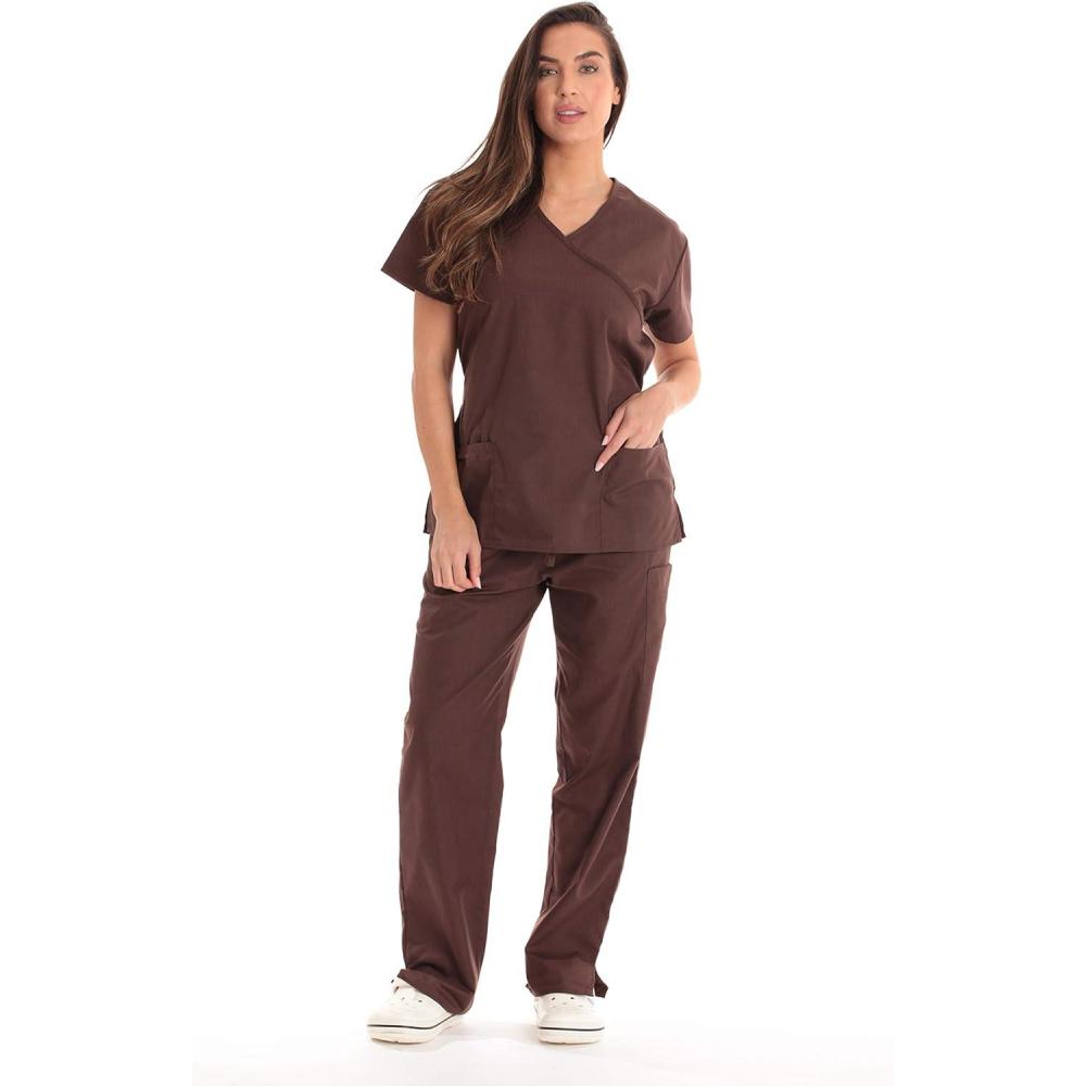 imageJust Love Womens Scrub SetsChocolate With Chocolate Trim