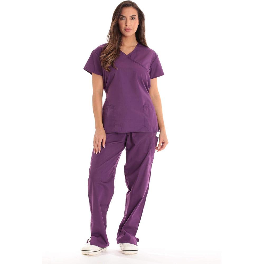 imageJust Love Womens Scrub SetsEggplant With Eggplant Trim