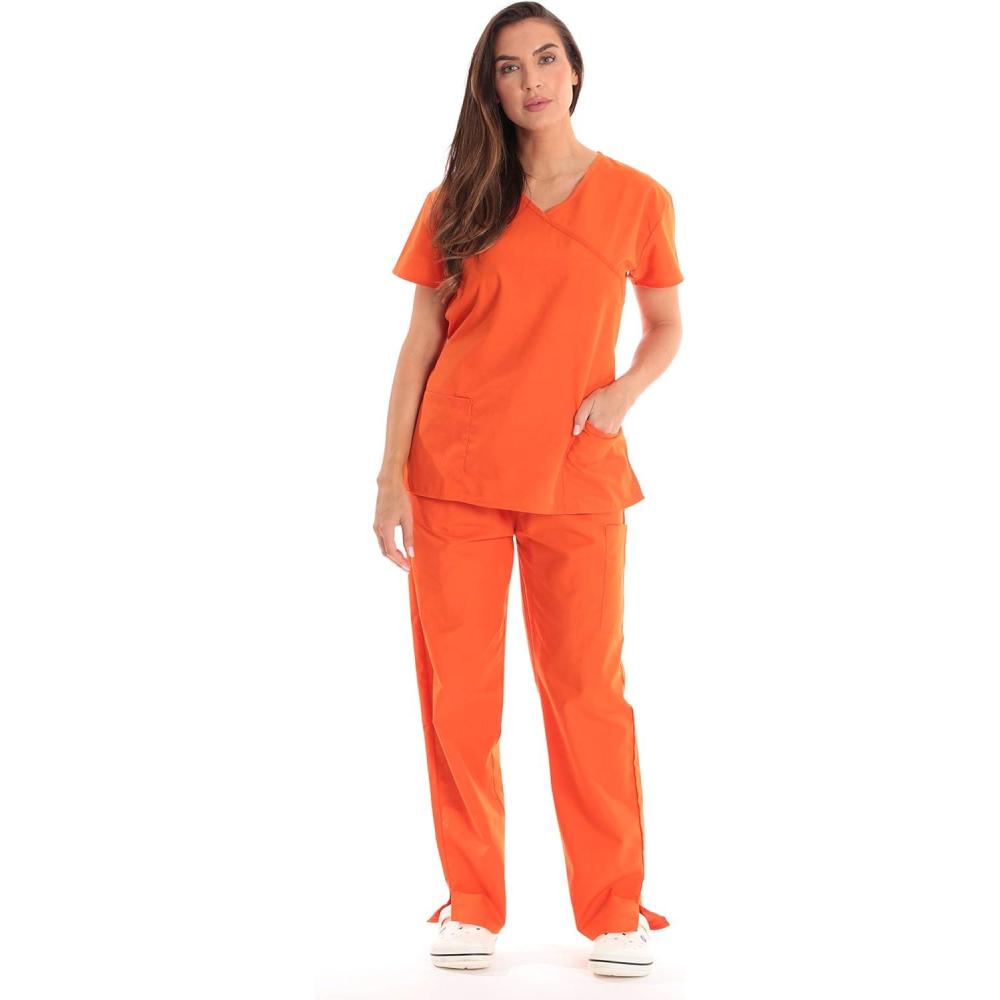 imageJust Love Womens Scrub SetsOrange With Orange Trim
