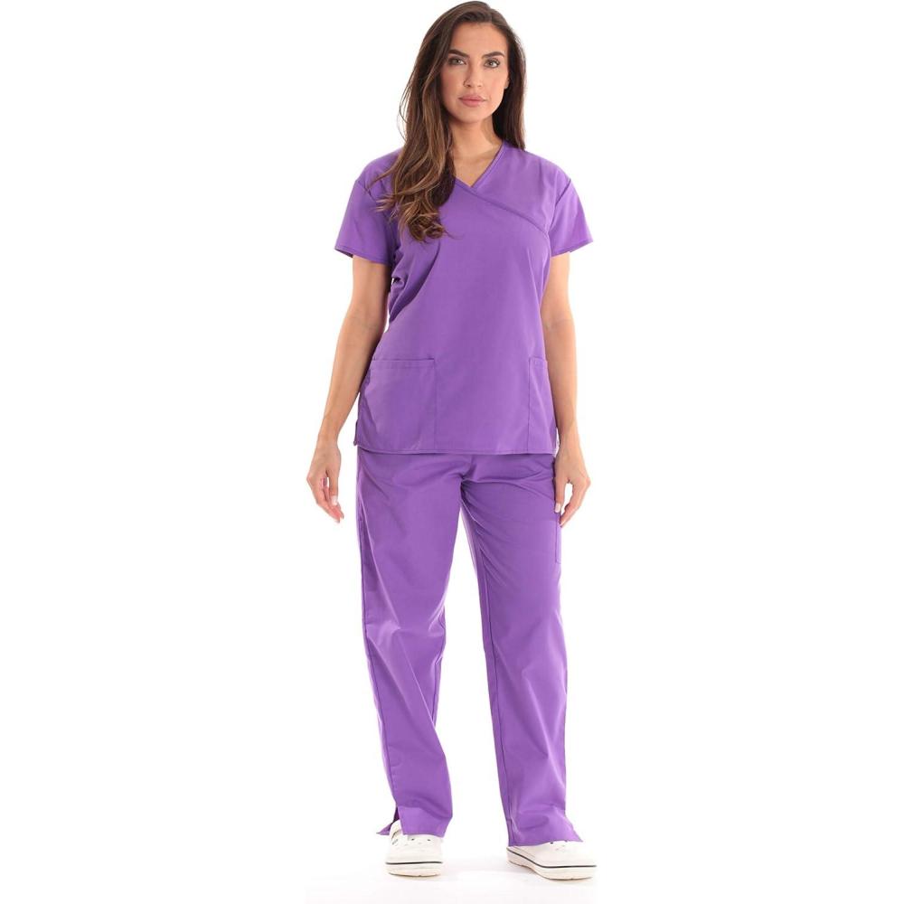 imageJust Love Womens Scrub SetsPurple With Purple Trim