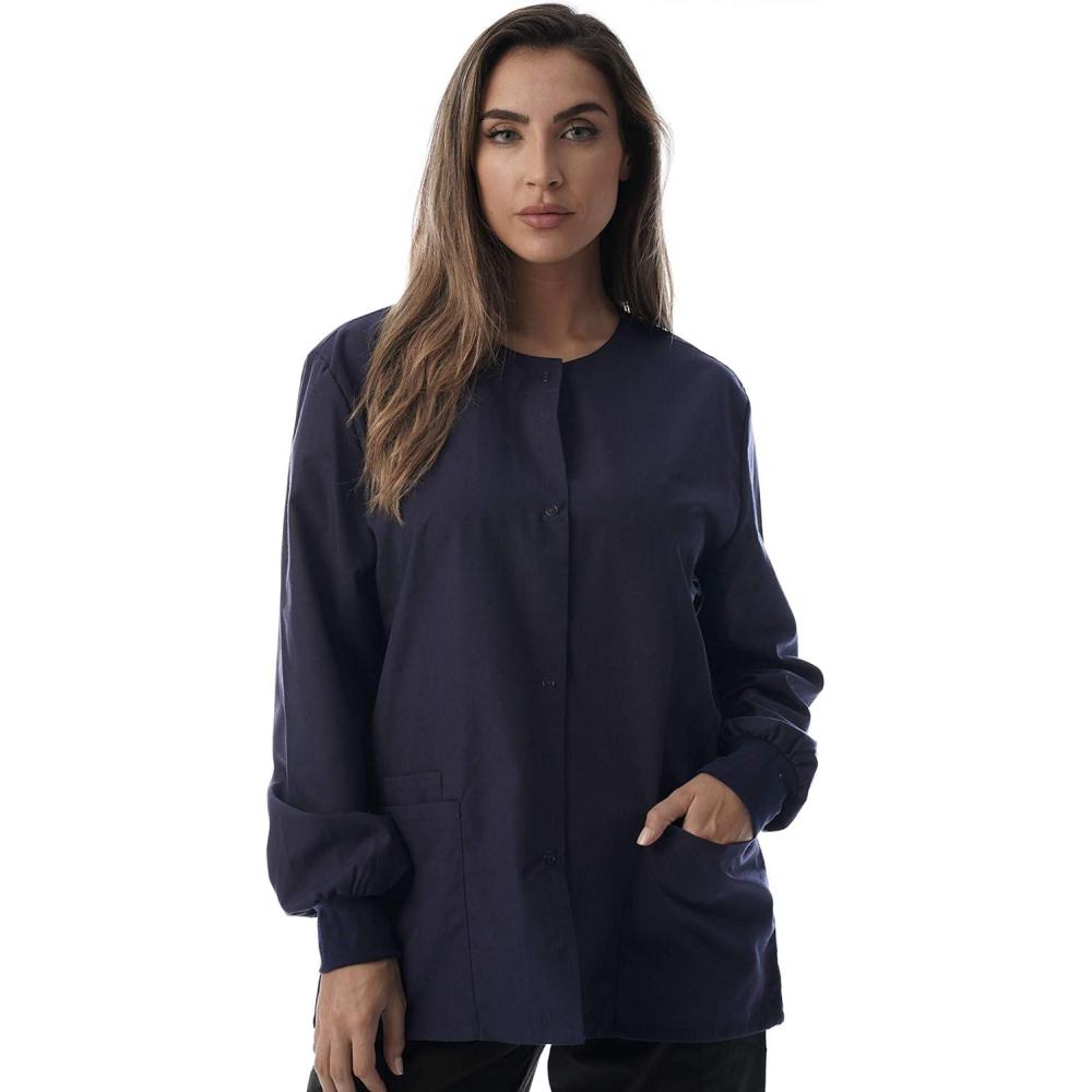 imageJust Love Womens Solid Jacket Uniform CoatNavy