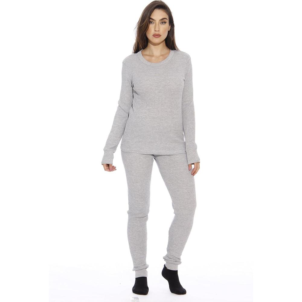 imageJust Love Womens Thermal Underwear Pajamas SetGrey