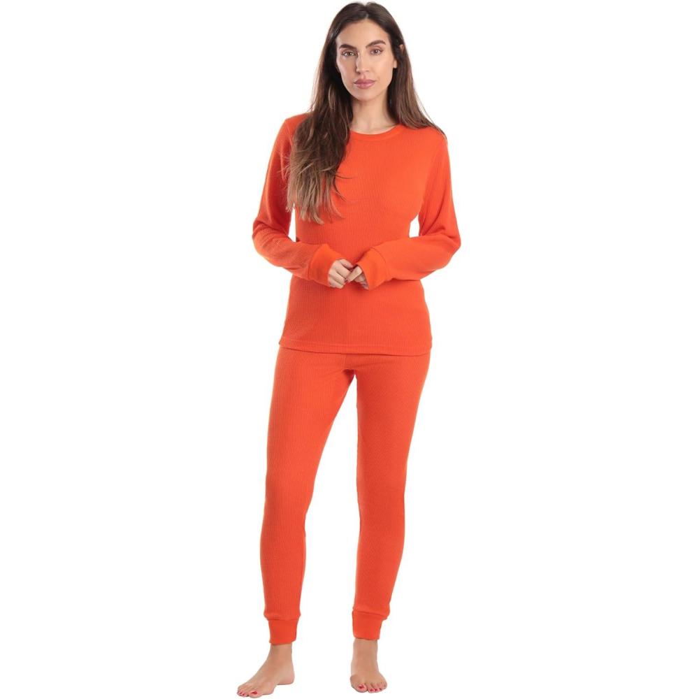 imageJust Love Womens Thermal Underwear Pajamas SetOrange