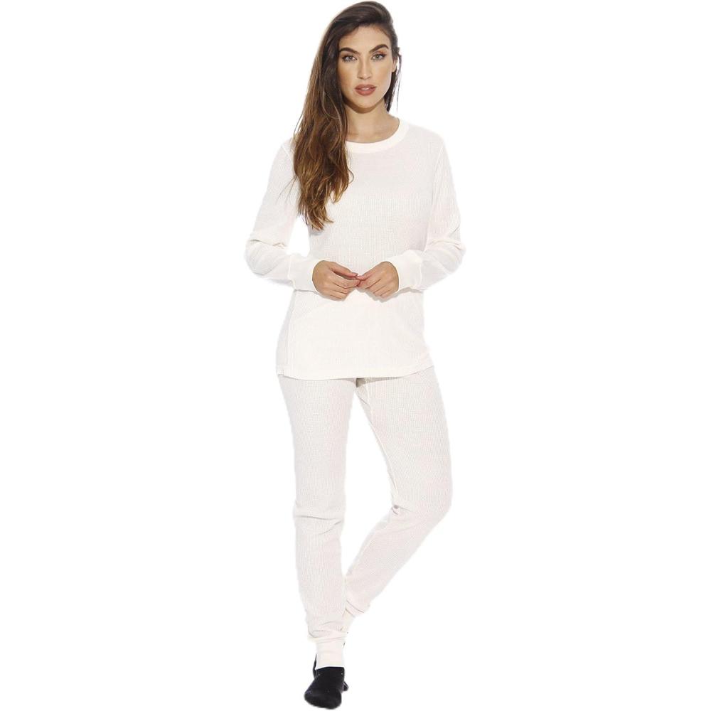 imageJust Love Womens Thermal Underwear Pajamas SetWhite