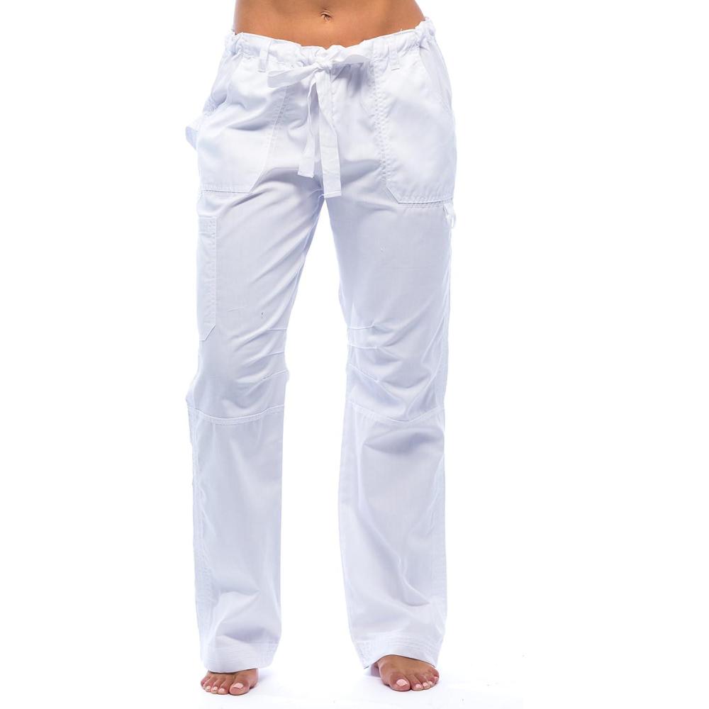 imageJust Love Womens Utility Solid Scrub PantsWhite Utility