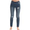 Medium Ripped Denim Stretch Fabric With Contrast
