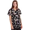 imageJust Love VNeck Stretch Top for WomenStretch Fabric Black  Unicorn Rainbow
