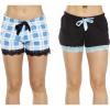 Black - Aqua Plaid (Pack of 2)