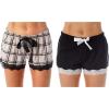Grey Plaid - Black Solid (Pack of 2)