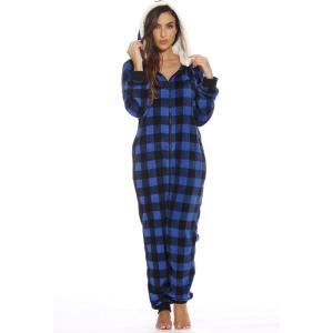 Just Love Adult Onesie Pajamas(Royal Buffalo Plaid)