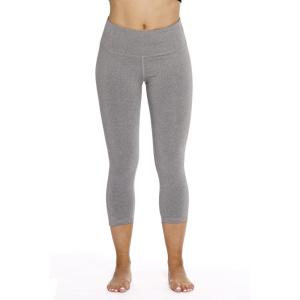 Just Love Capri Yoga Pants for Women with Hidden Waistband Pocket(Heather Grey)