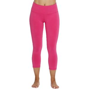 Just Love Capri Yoga Pants for Women with Hidden Waistband Pocket(Magenta)