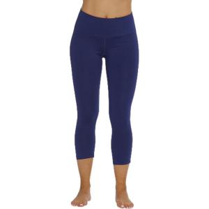 Just Love Capri Yoga Pants for Women with Hidden Waistband Pocket(Navy)