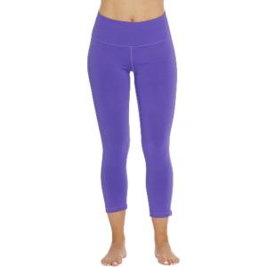 Just Love Capri Yoga Pants for Women with Hidden Waistband Pocket(Purple)